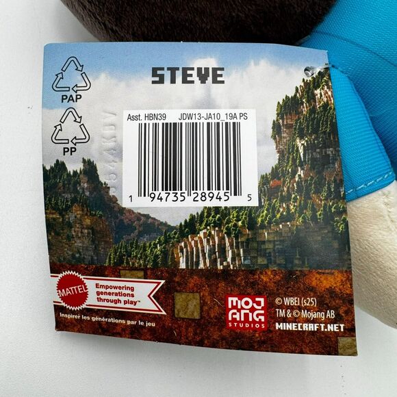 MINECRAFT MOVIE Steve Jack Black New With Tag Plush 2025 PhatMojo Mattel - Picture 6 of 7